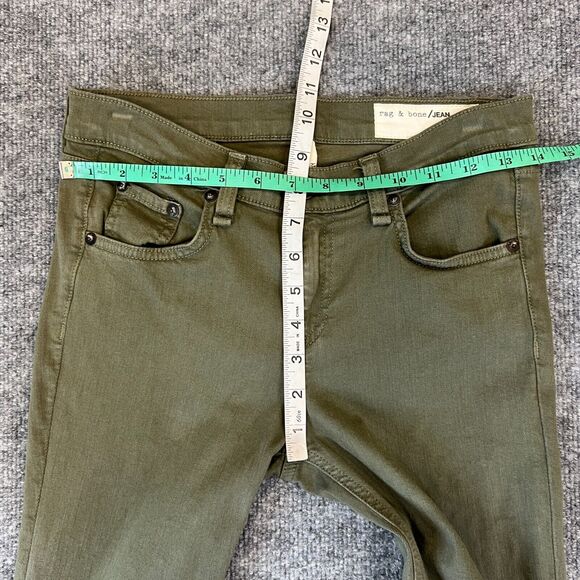 Rag & Bone Skinny Jeans Womens 26 Army Green Super Stretch Mid Rise Denim - Picture 8 of 11